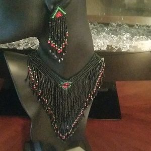 Handmade seed bead choker set
